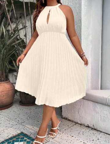 Rochie medie SHEIN CURVE, ecru