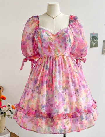 Rochie scurta SHEIN CURVE, roz