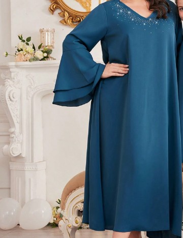 Rochie medie SHEIN CURVE, turcoaz