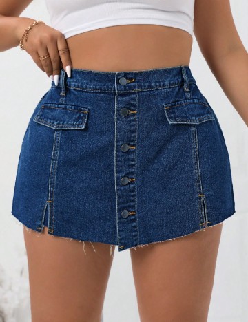 Fusta pantalon SHEIN CURVE, albastru