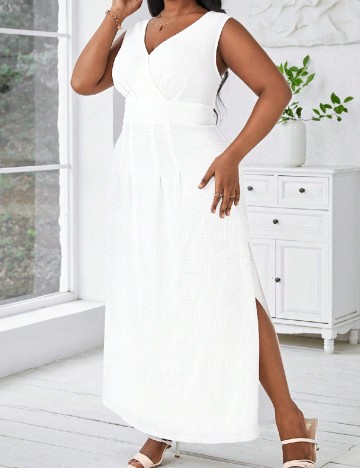 Rochie lunga SHEIN CURVE, alb