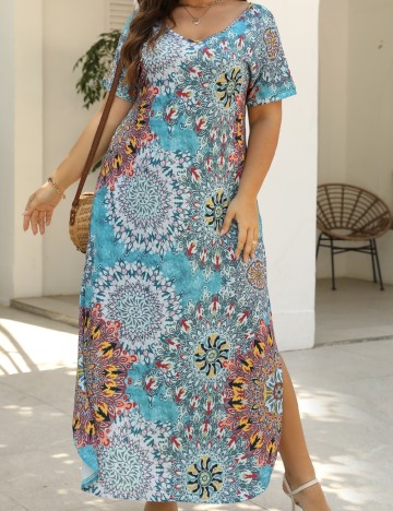 Rochie lunga SHEIN CURVE, albastru