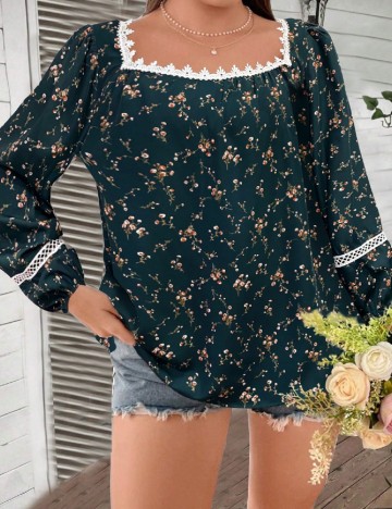 Bluza SHEIN CURVE, verde