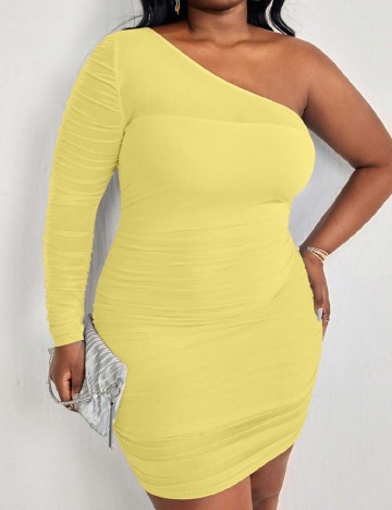 Rochie scurta SHEIN CURVE, galben