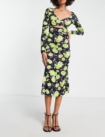 Rochie medie ASOS, floral print