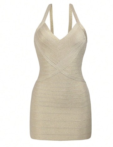 Rochie scurta SHEIN, auriu