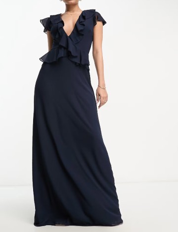Rochie lunga TFNC London, bleumarin inchis