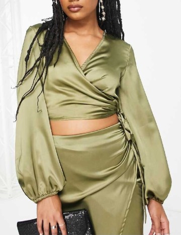 Top Flounce London, verde