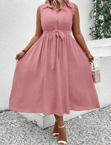 Rochie medie SHEIN CURVE, roz