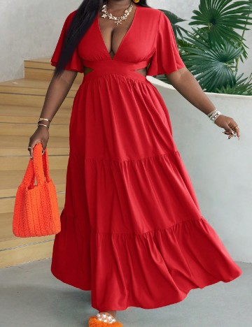 Rochie lunga SHEIN CURVE, rosu