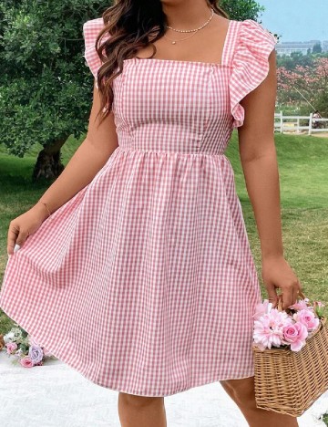 Rochie scurta SHEIN CURVE, roz