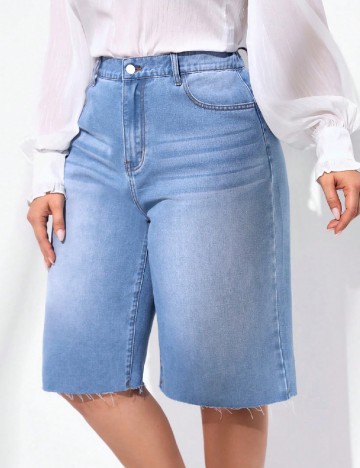 Pantaloni scurti SHEIN CURVE, albastru