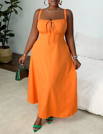 Rochie lunga SHEIN CURVE, portocaliu