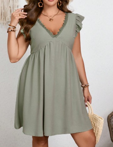 Rochie scurta SHEIN CURVE, verde