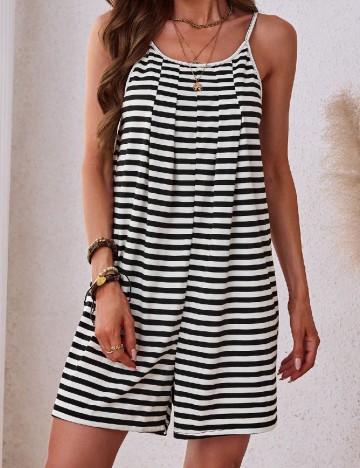 Salopeta SHEIN, alb/negru