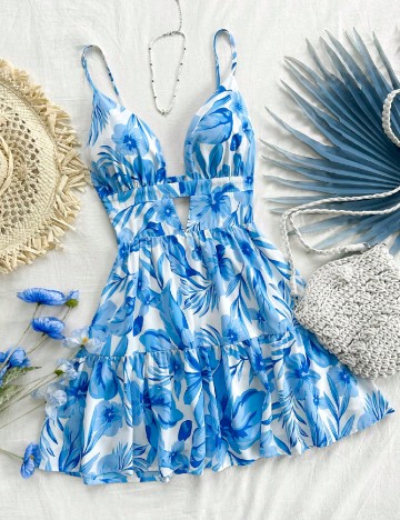 Rochie scurta SHEIN CURVE, albastru