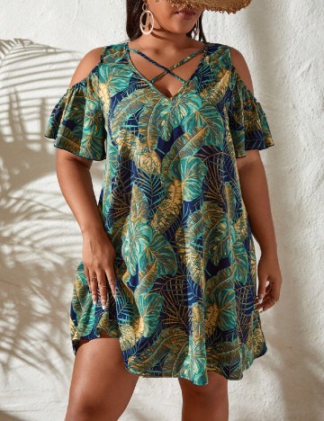 Rochie scurta SHEIN CURVE, mix culori