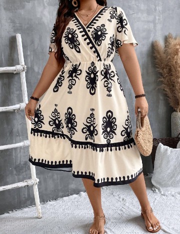 Rochie medie SHEIN CURVE, crem