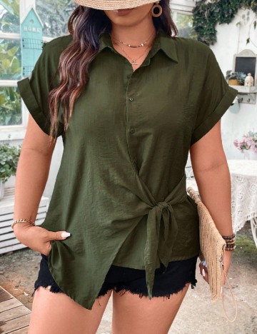 Camasa SHEIN CURVE, verde