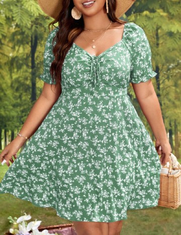 Rochie scurta SHEIN CURVE, verde