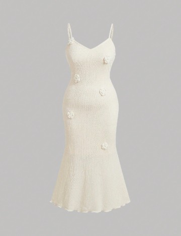 Rochie medie SHEIN CURVE, ecru