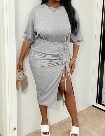 Rochie medie SHEIN CURVE, gri