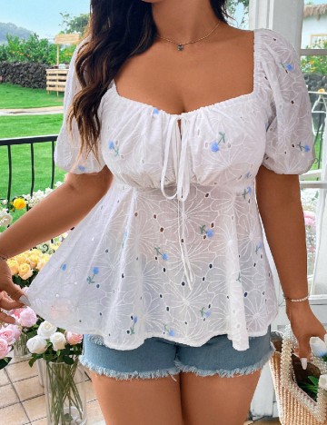 Bluza SHEIN CURVE, alb