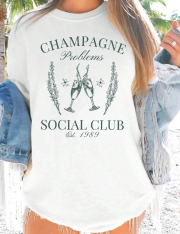 Tricou Oversize SHEIN CURVE, alb