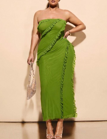 Rochie lunga SHEIN CURVE, verde