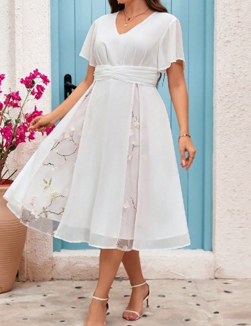 Rochie medie SHEIN CURVE, alb