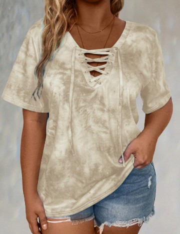 Tricou SHEIN CURVE, crem