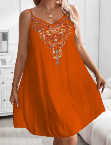 Rochie scurta SHEIN CURVE, portocaliu