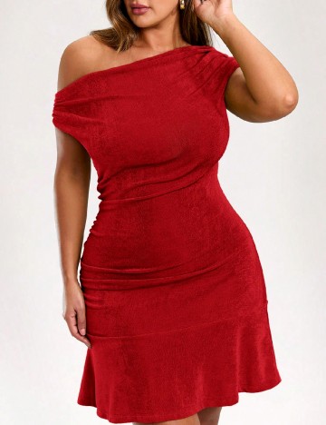 Rochie scurta SHEIN CURVE, rosu