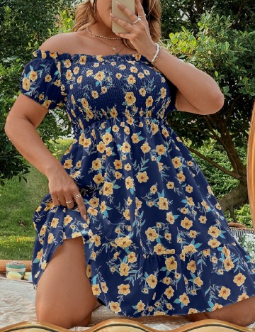 Rochie scurta SHEIN CURVE, bluemarin