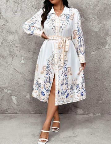 Rochie medie SHEIN CURVE, alb