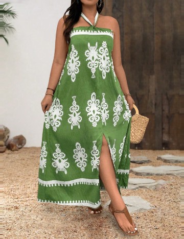 Rochie medie SHEIN CURVE, verde