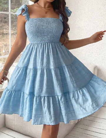 Rochie medie SHEIN CURVE, albastru