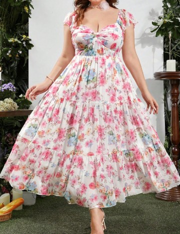 Rochie lunga SHEIN CURVE, roz