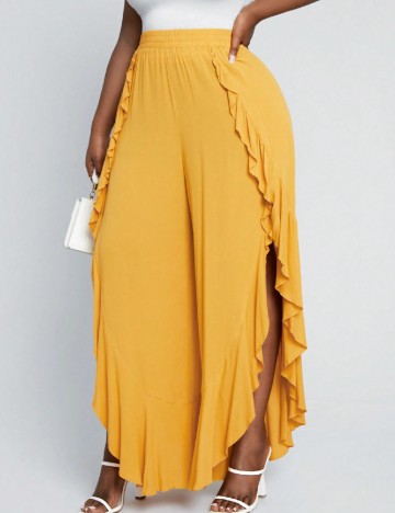 Pantaloni SHEIN CURVE, galben