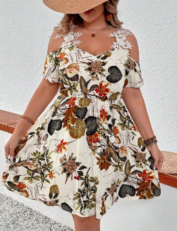 Rochie scurta SHEIN CURVE, crem