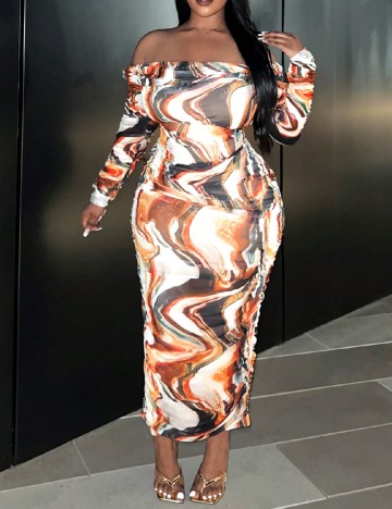 Rochie lunga SHEIN CURVE, mix culori