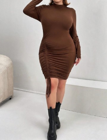 Rochie scurta SHEIN CURVE, maro