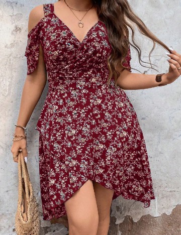 Rochie scurta SHEIN CURVE, rosu