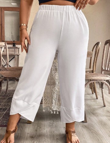 Pantaloni SHEIN CURVE, alb