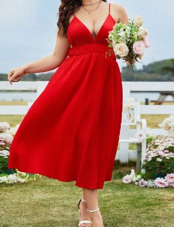 Rochie medie SHEIN CURVE, rosu