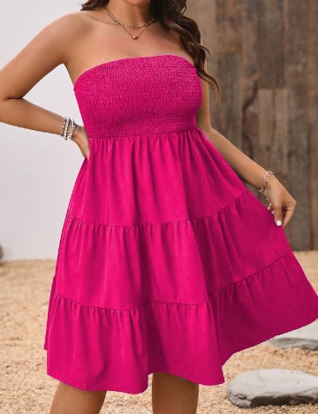 Rochie scurta SHEIN CURVE, roz