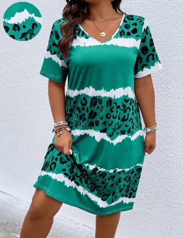 Rochie medie SHEIN CURVE, turcoaz