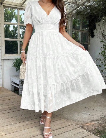 Rochie medie SHEIN CURVE, alb