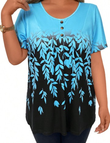 Bluza SHEIN CURVE, albastru/negru