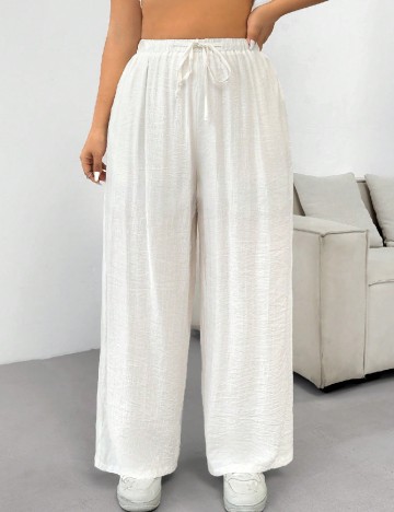 Pantaloni SHEIN CURVE, alb